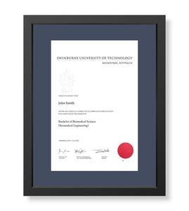 Swinburne university graduation certificate frame